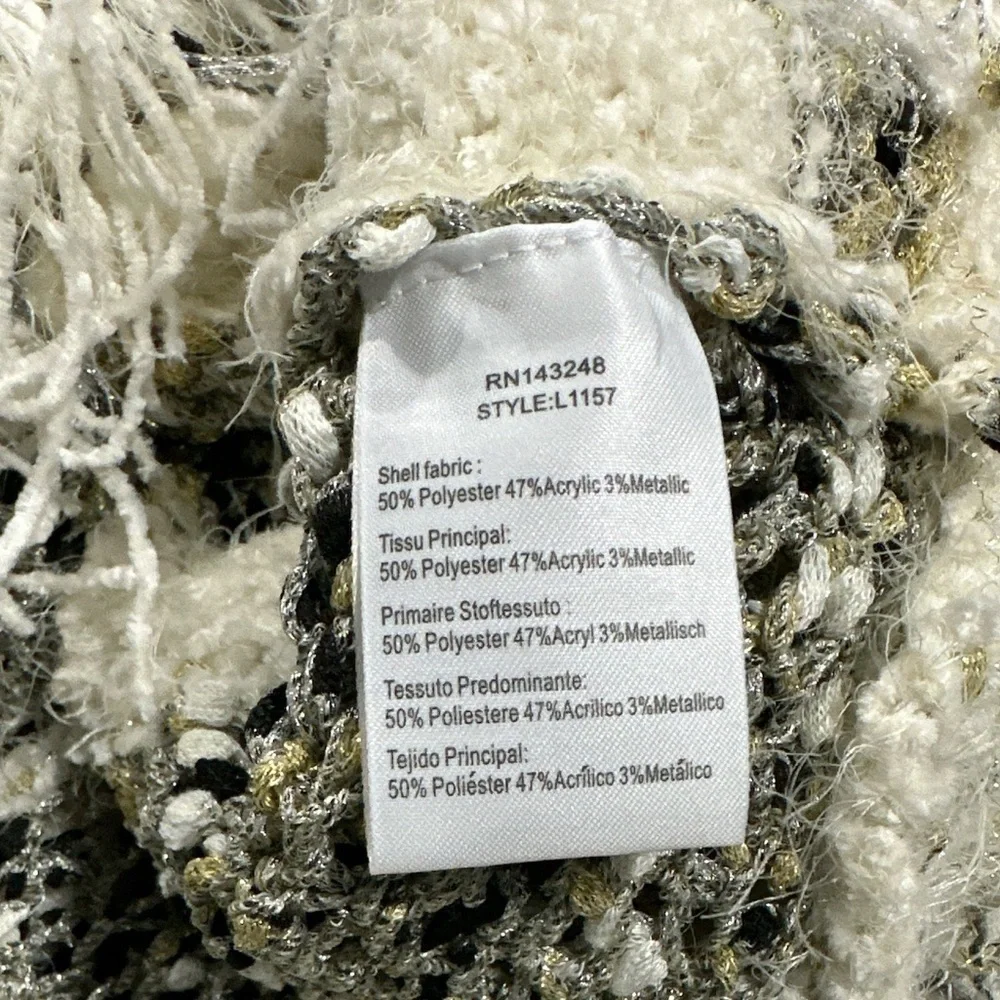 Anthropologie Moth Fringe Trim Poncho Size: S - Picture 4 of 4